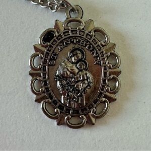 Hobby Lobby St Anthony Silver Metal Unisex Necklace Brand NEW